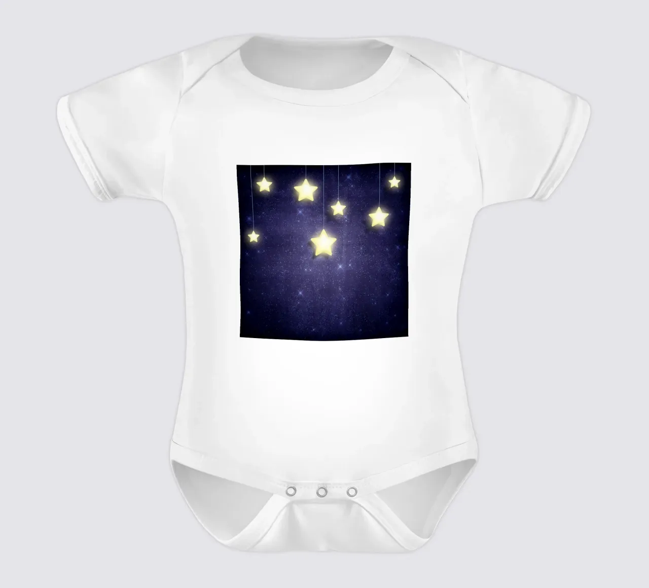 Moon & Stars short-sleeve baby romper by Spiritual Touch