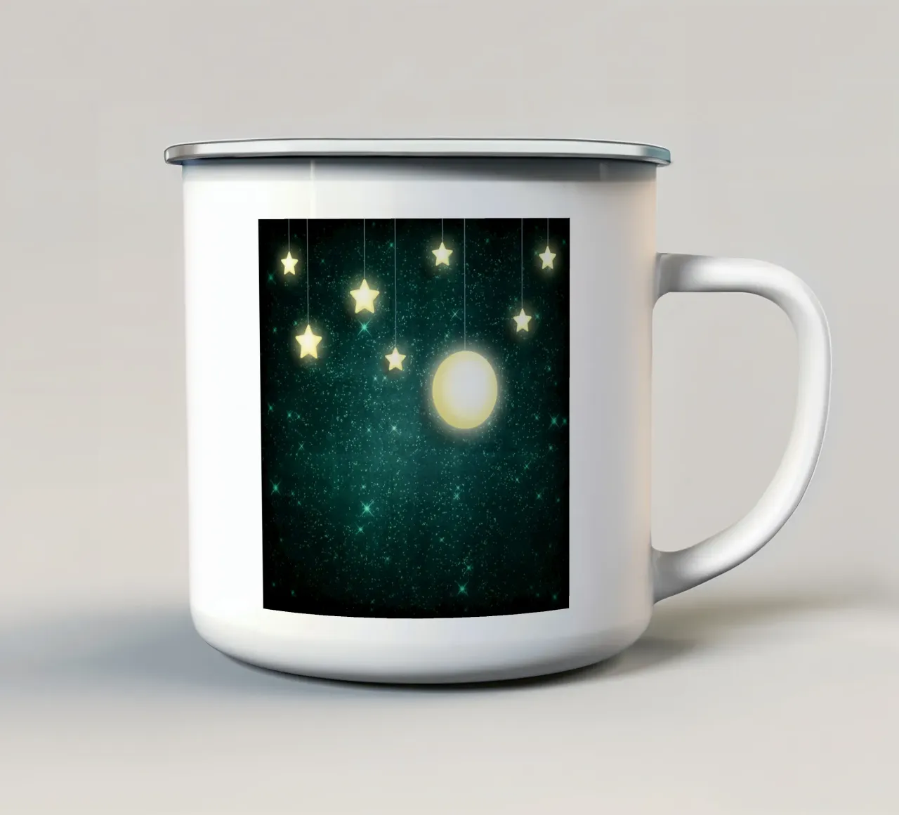 Luna e stelle tazza in smalto da Spiritual Touch