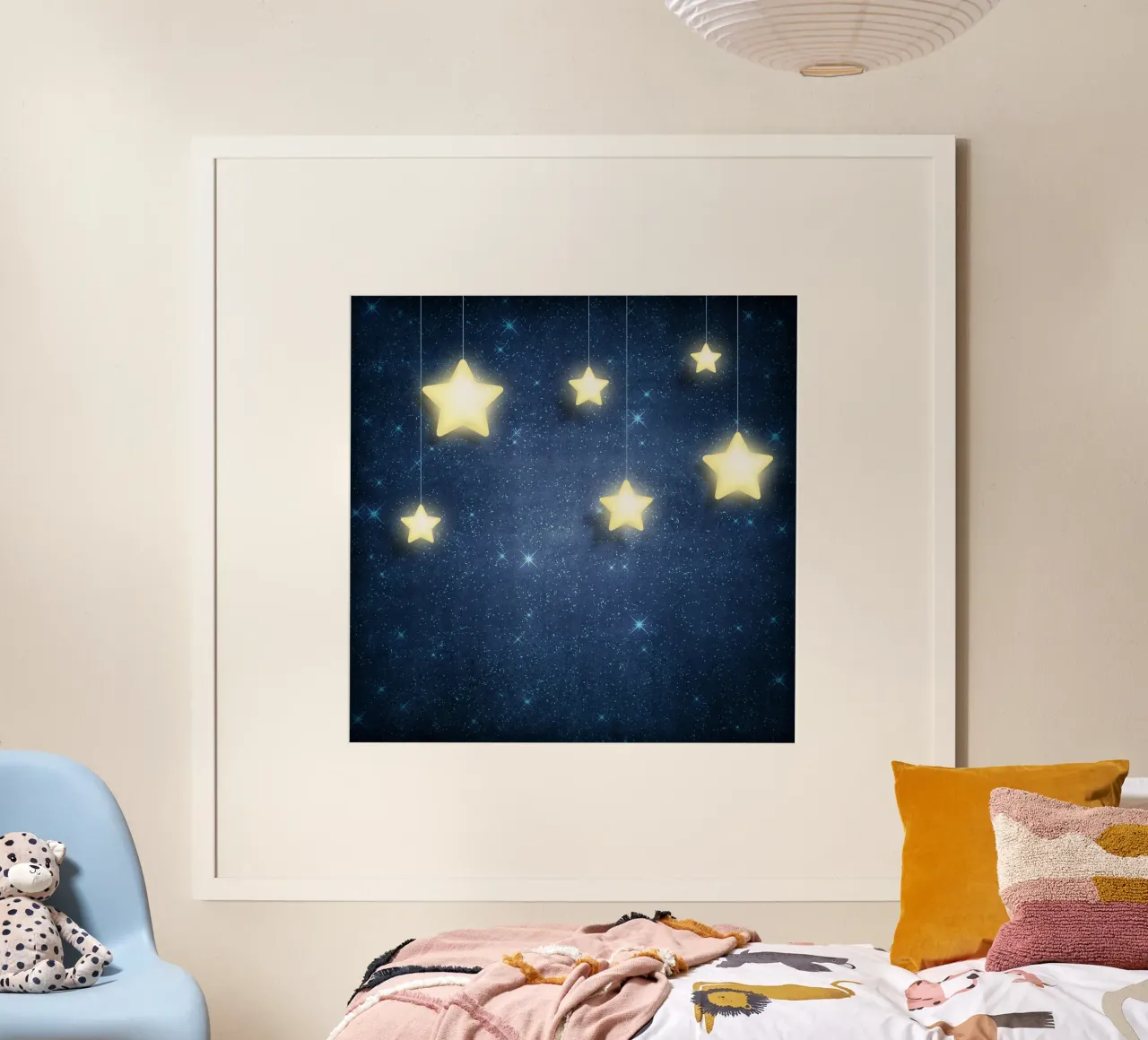 Luna e stelle poster con telaio in alluminio da Spiritual Touch
