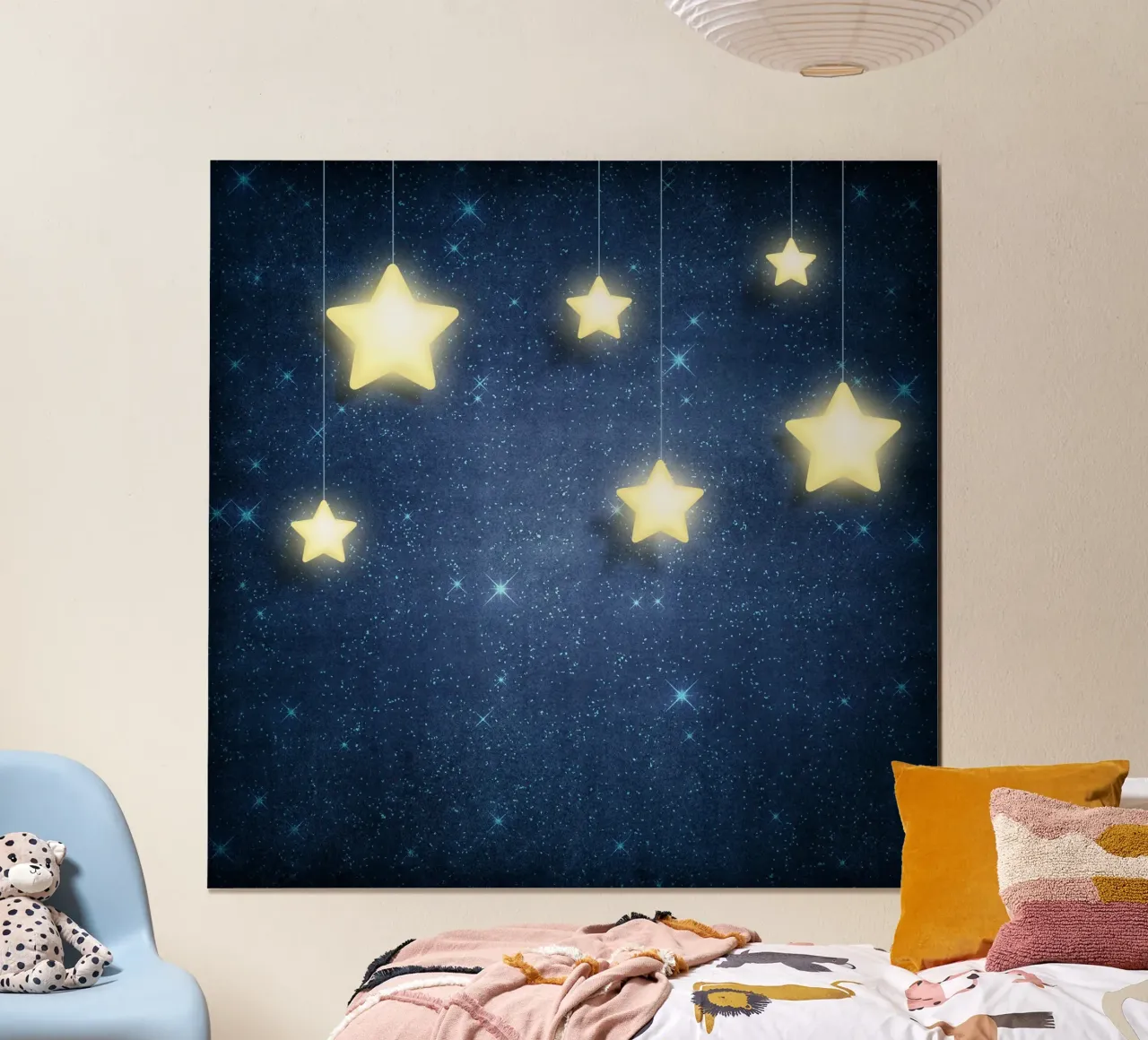Luna e stelle poster con telaio in alluminio da Spiritual Touch