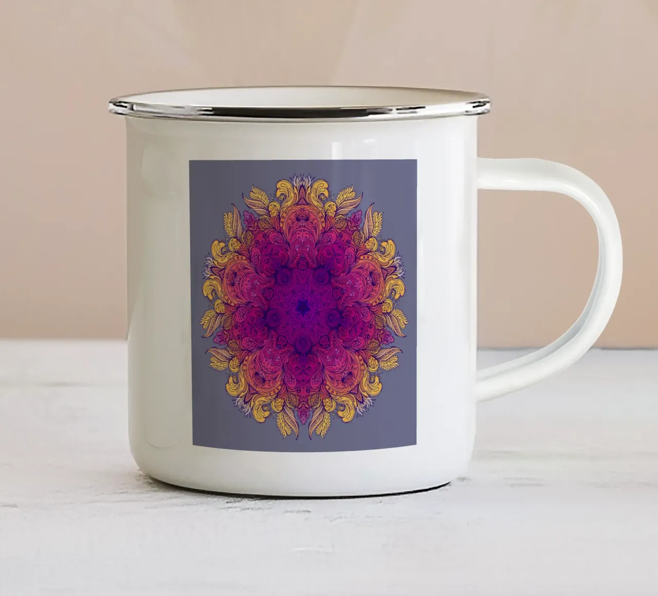 Mandala floreale tazza in smalto da Spiritual Touch