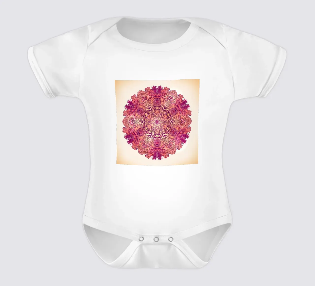 Mandala floreale body neonato maniche corte da Spiritual Touch