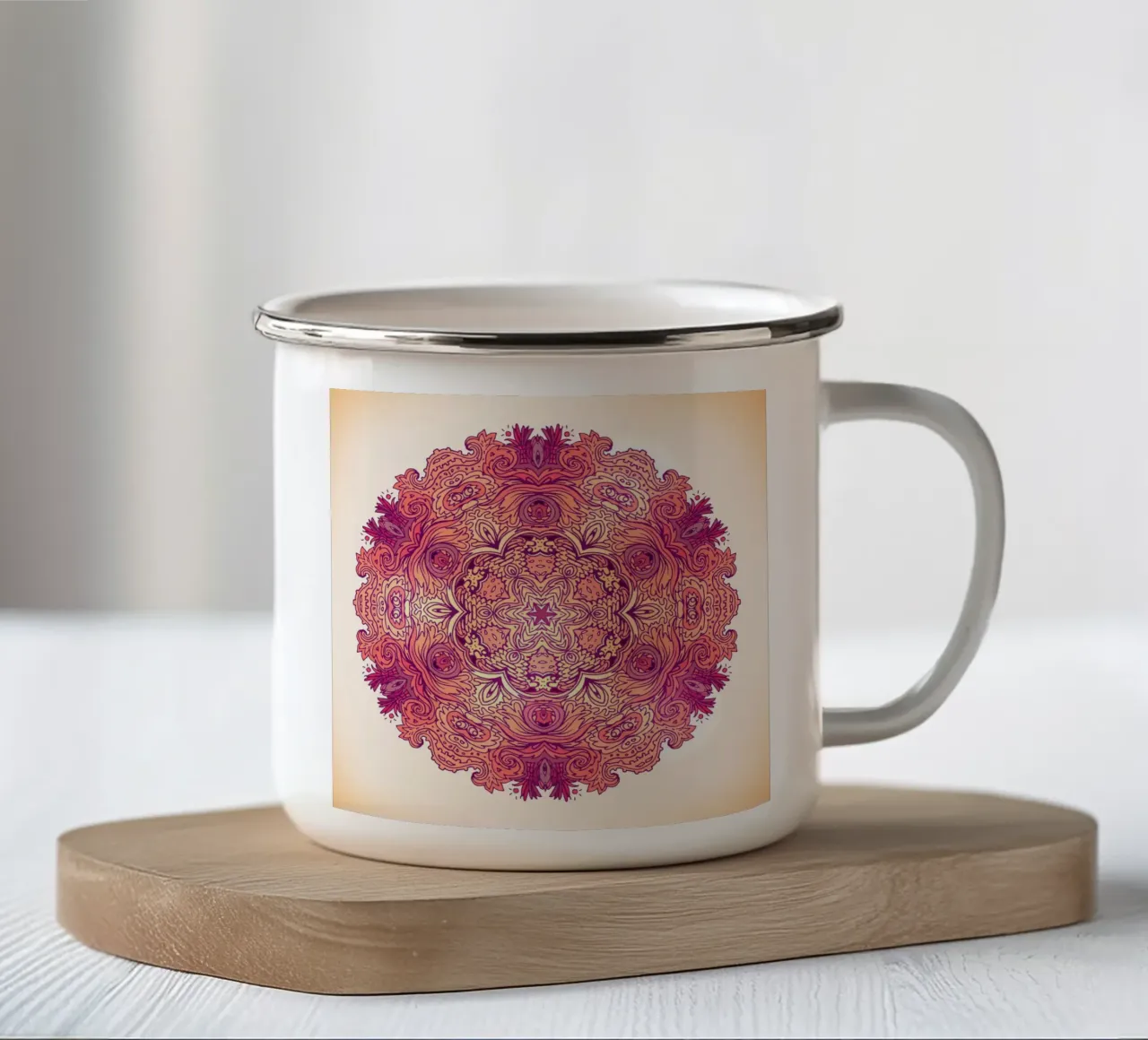 Mandala floreale tazza in smalto da Spiritual Touch