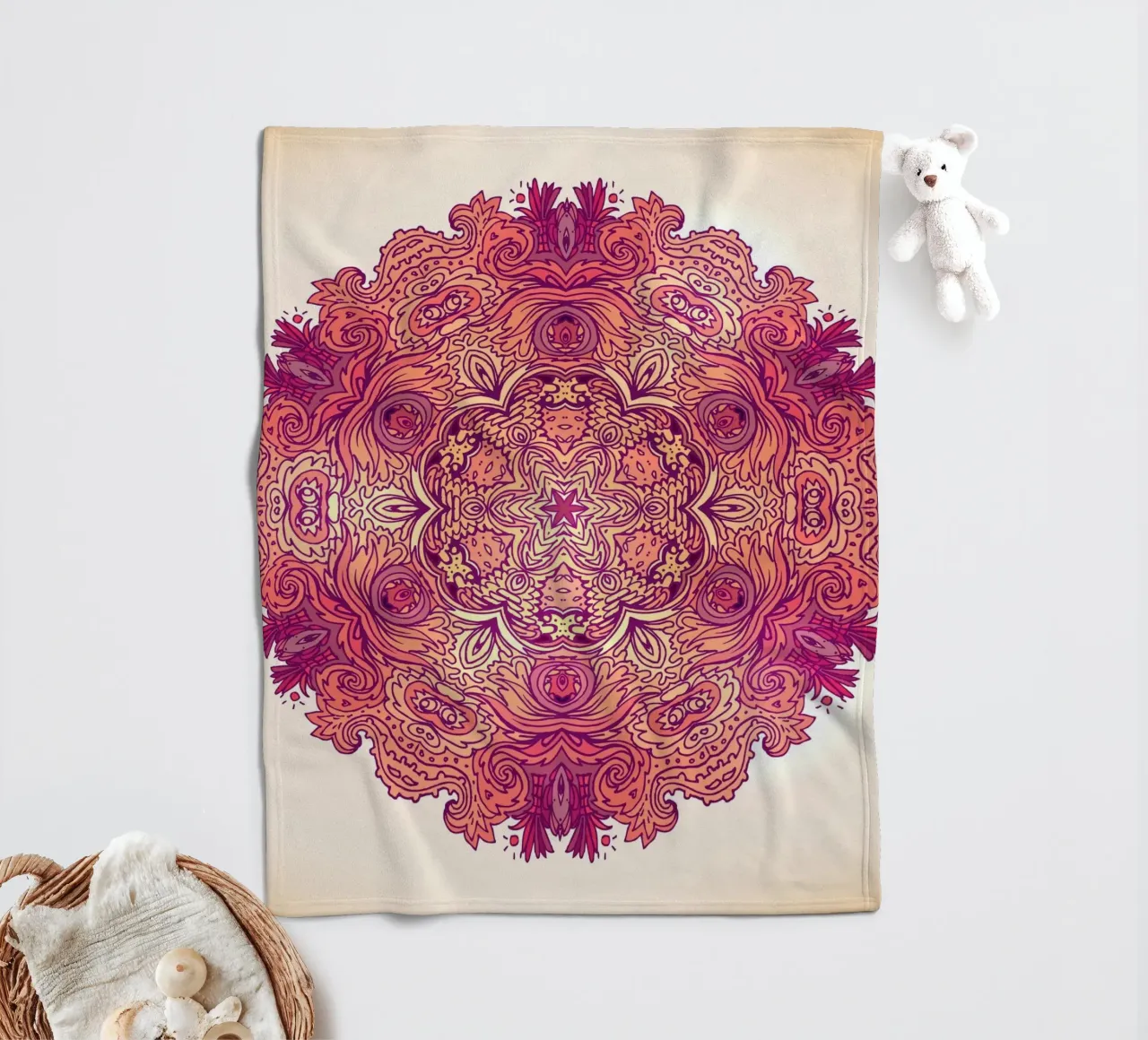 Mandala floreale coperta in pile da Spiritual Touch