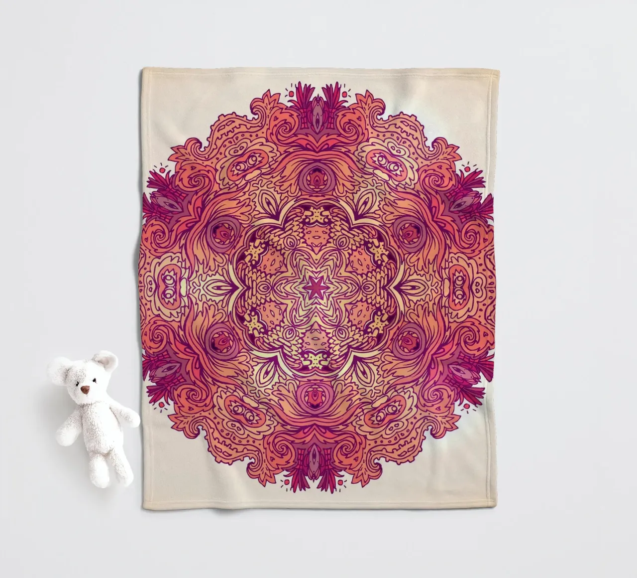 Mandala floreale coperta in pile da Spiritual Touch
