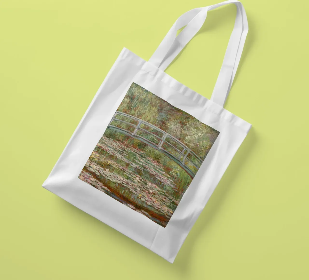 Claude Monet - Ponte su uno stagno di ninfee borsa in juta da Timeless Artworks