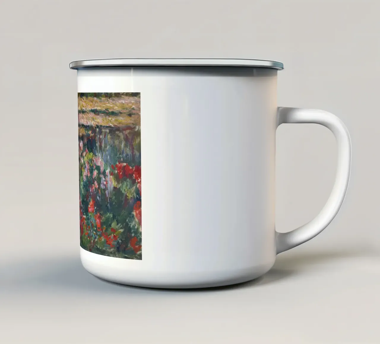 Claude Monet - Giardino delle peonie tazza in smalto da Timeless Artworks