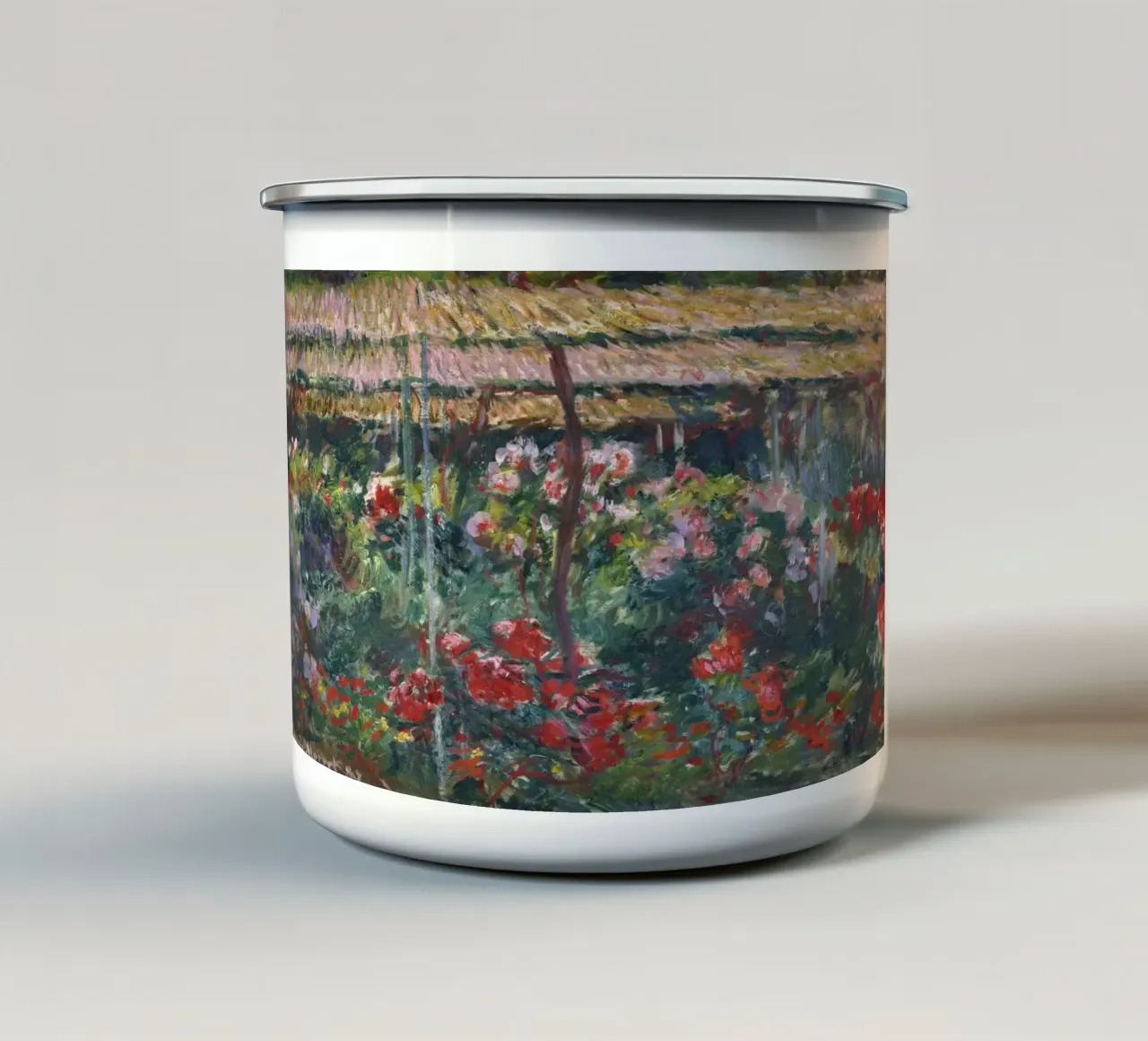 Claude Monet - Giardino delle peonie tazza in smalto da Timeless Artworks