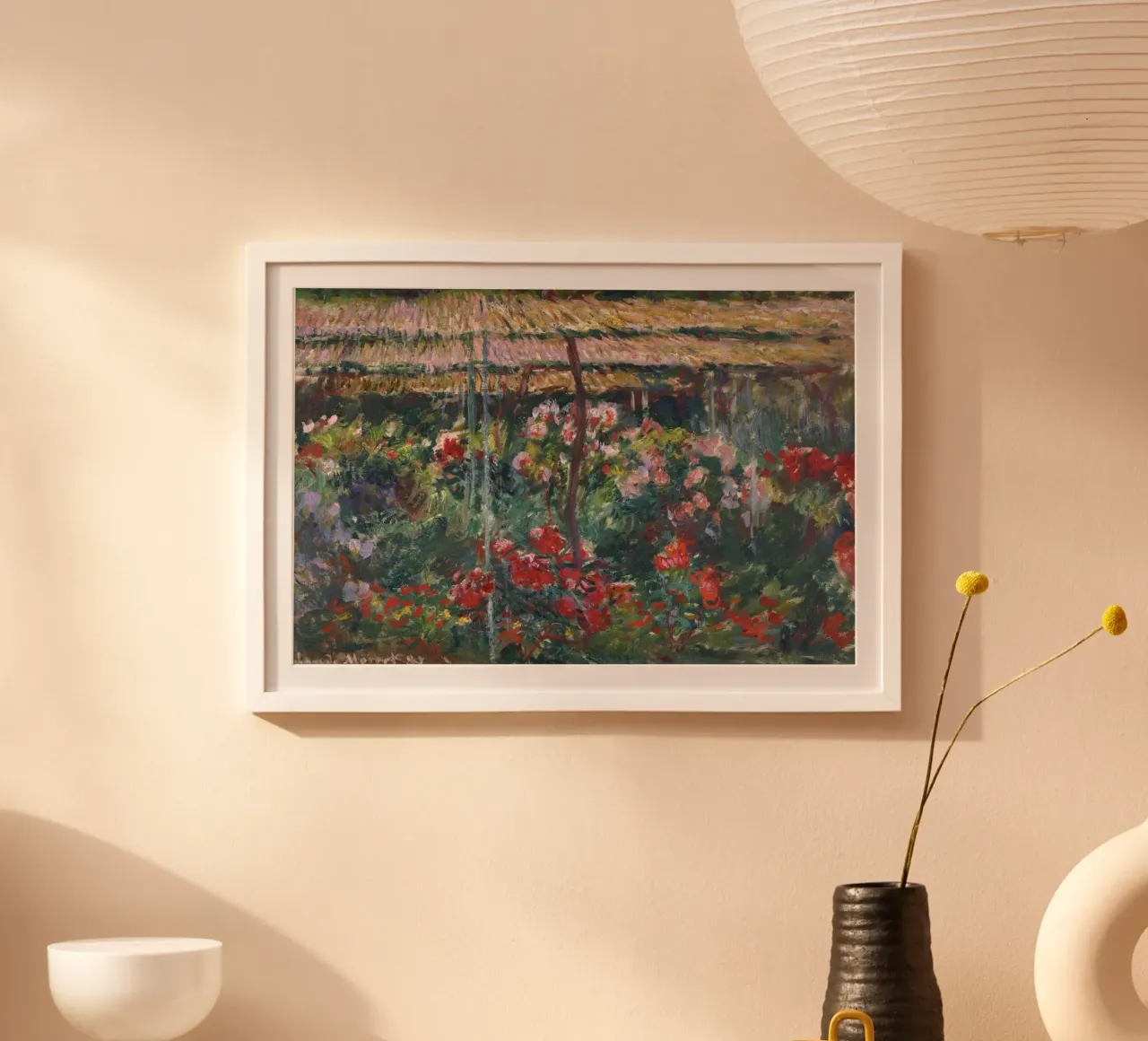 Claude Monet - Giardino delle peonie poster da Timeless Artworks