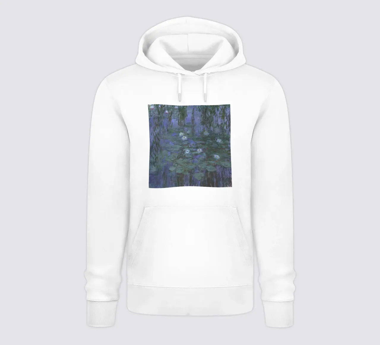 Claude Monet - Ninfee blu felpa con cappuccio da Timeless Artworks