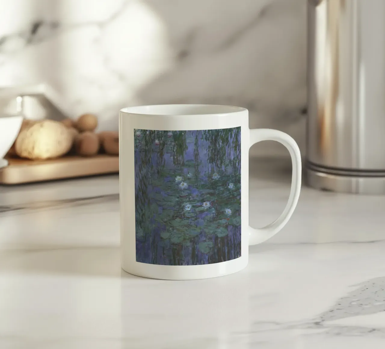 Claude Monet - Ninfee blu tazza in ceramica da Timeless Artworks