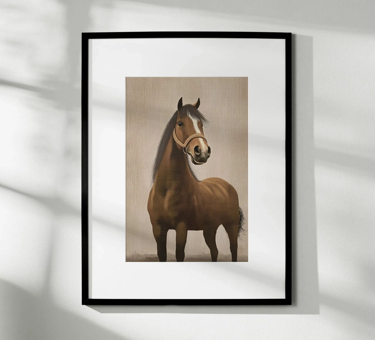Horse love In shades of brown poster by Carinaprint