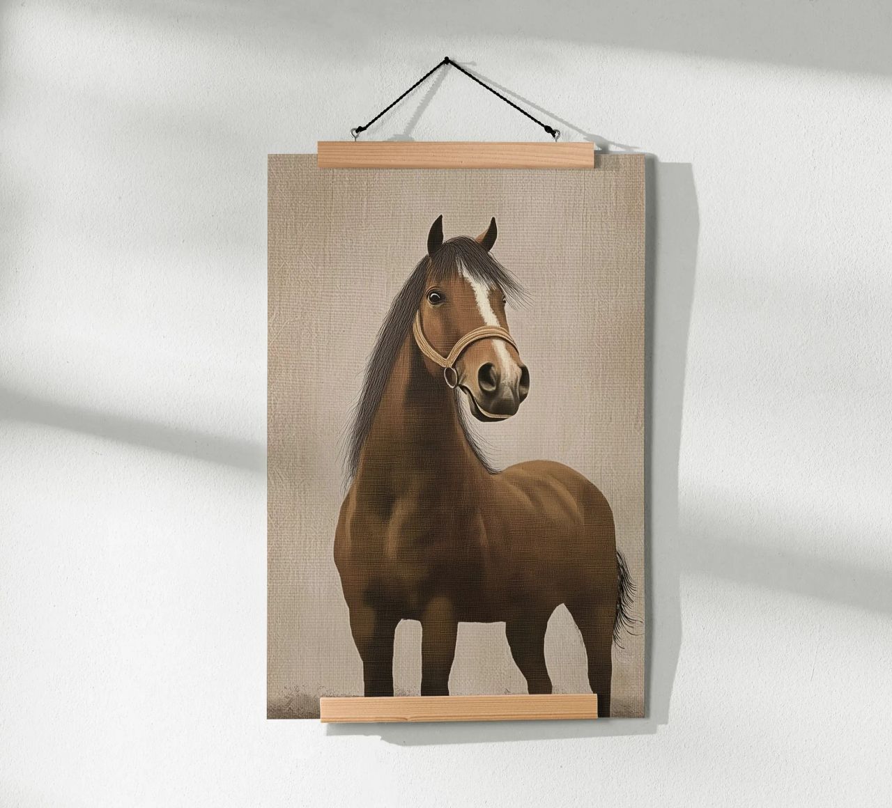 Horse love In shades of brown poster by Carinaprint