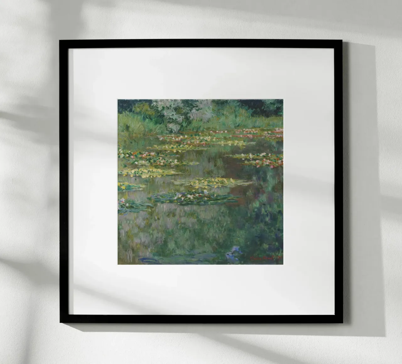 Claude Monet - Ninfee - Le Bassin des Nympheas poster con telaio in plastica da Timeless Artworks