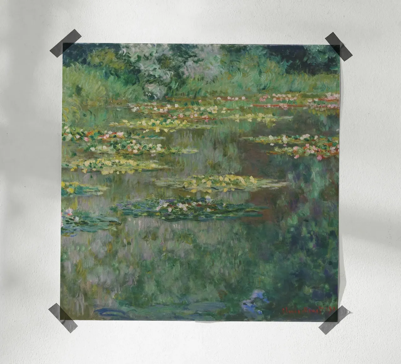 Claude Monet - Ninfee - Le Bassin des Nympheas poster con telaio in plastica da Timeless Artworks