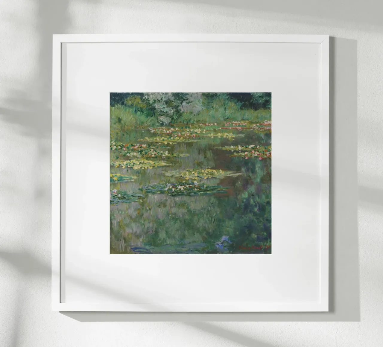 Claude Monet - Ninfee - Le Bassin des Nympheas poster con telaio in plastica da Timeless Artworks