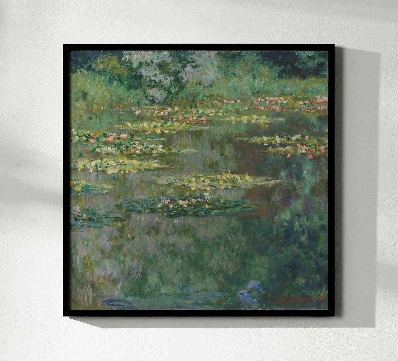 Claude Monet - Ninfee - Le Bassin des Nympheas poster con telaio in plastica da Timeless Artworks