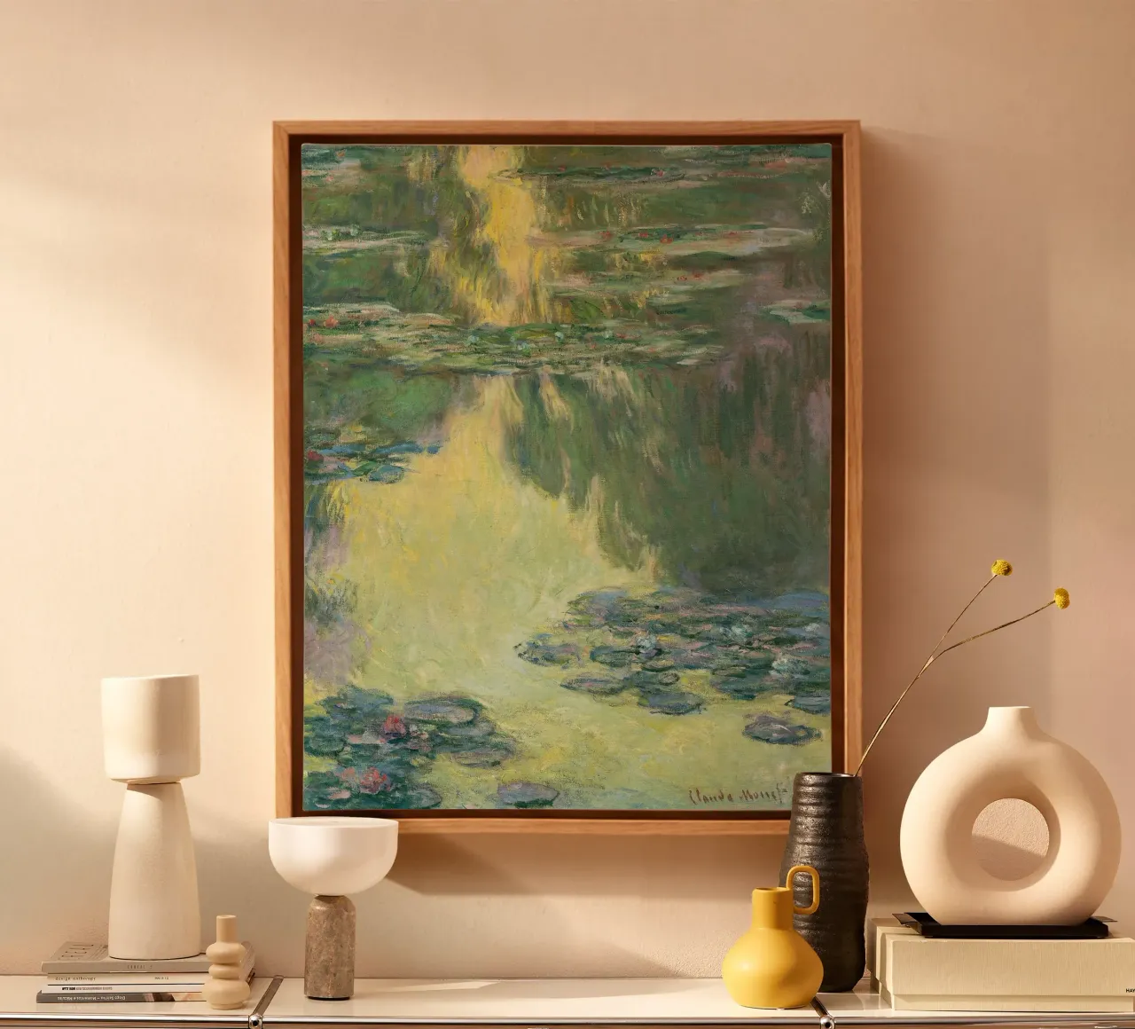 Claude Monet - Ninfee tela con Cornice a cassetta da Timeless Artworks