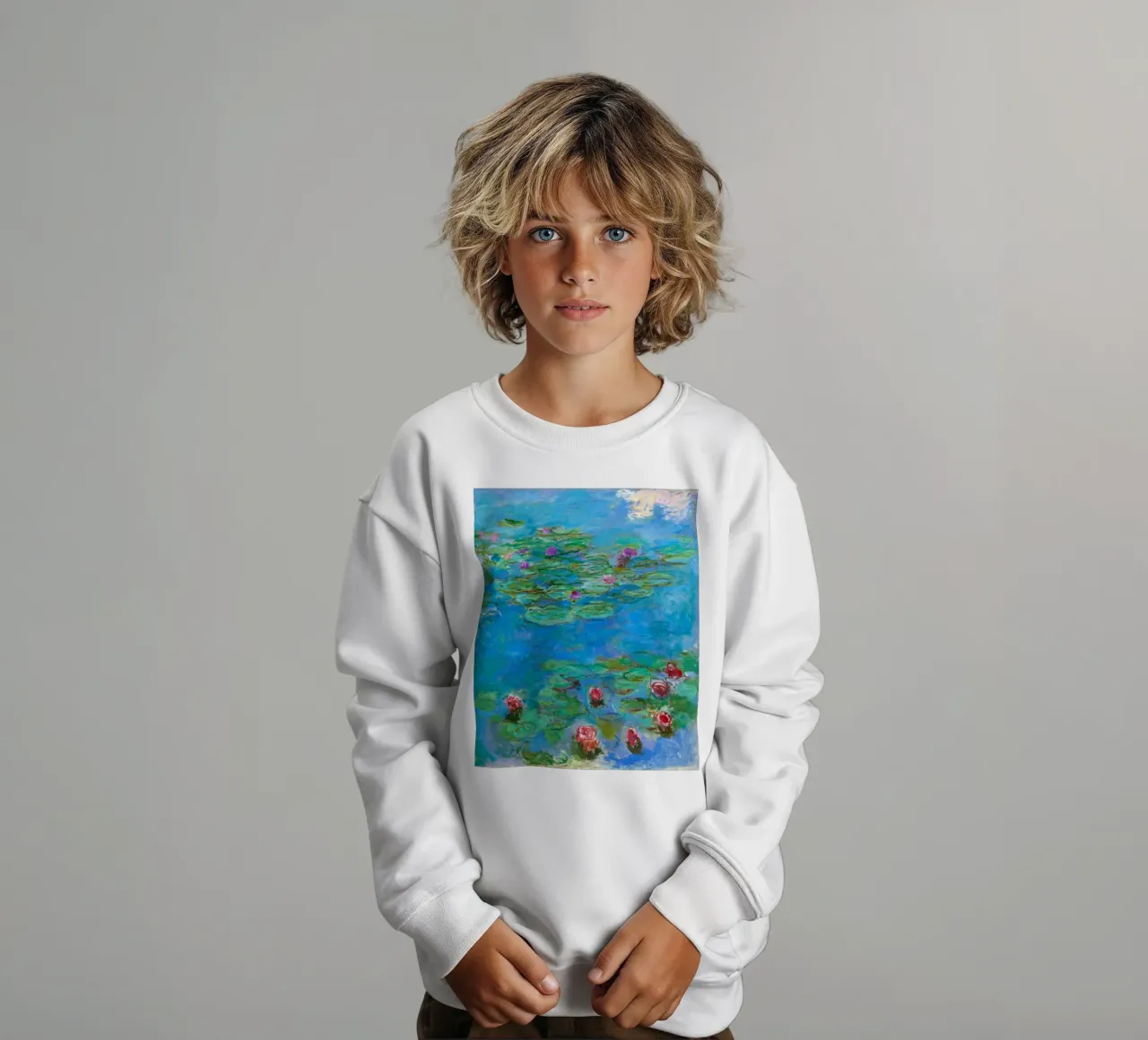 Claude Monet - Ninfee rosse felpa bambino da Timeless Artworks