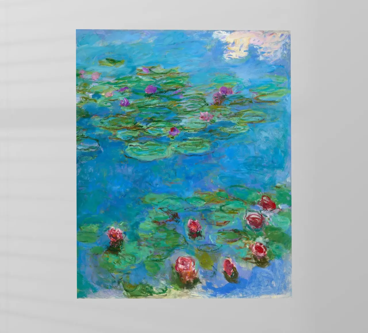 Claude Monet - Ninfee rosse pellicola backlit da Timeless Artworks