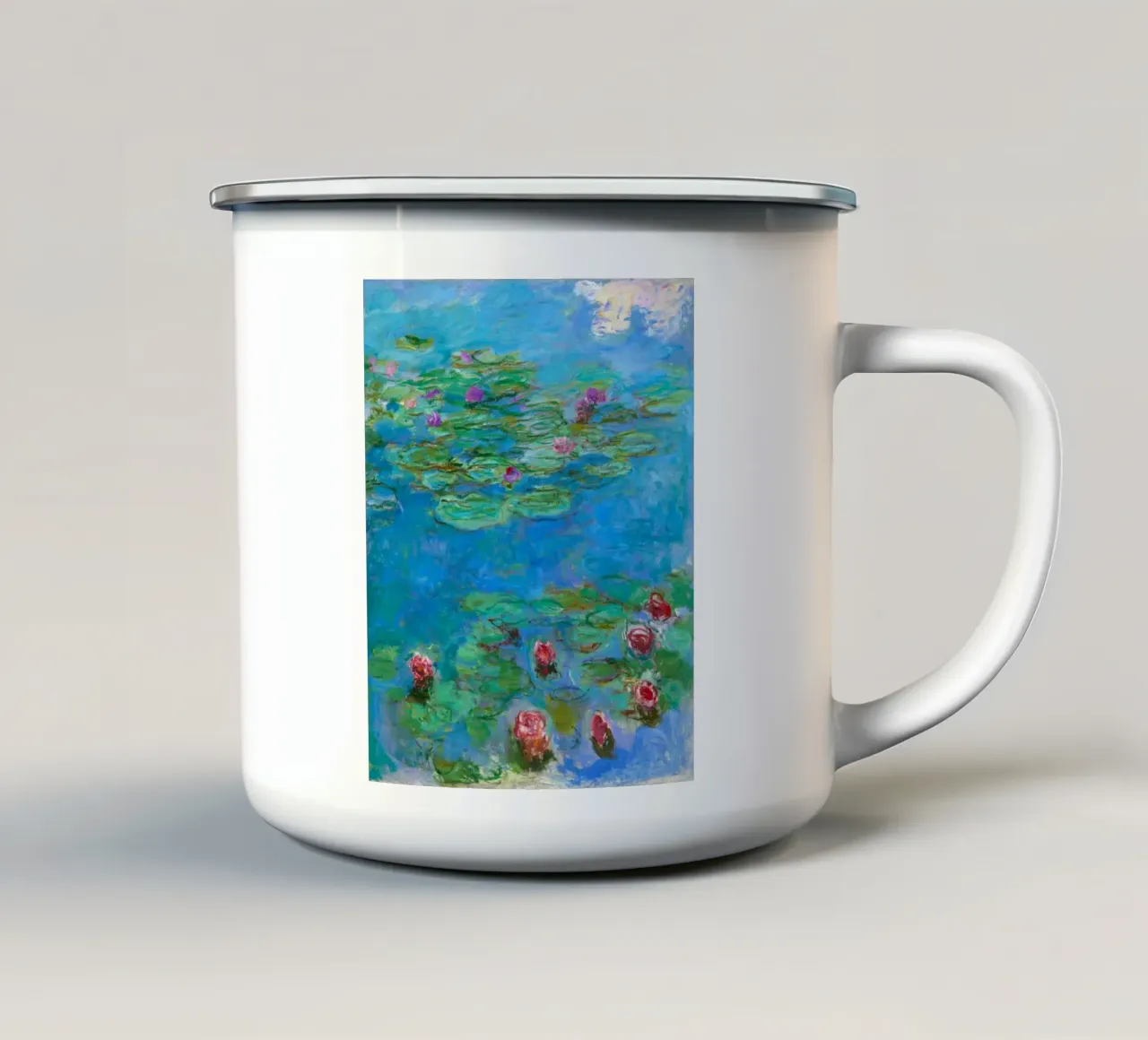Claude Monet - Ninfee rosse tazza in smalto da Timeless Artworks