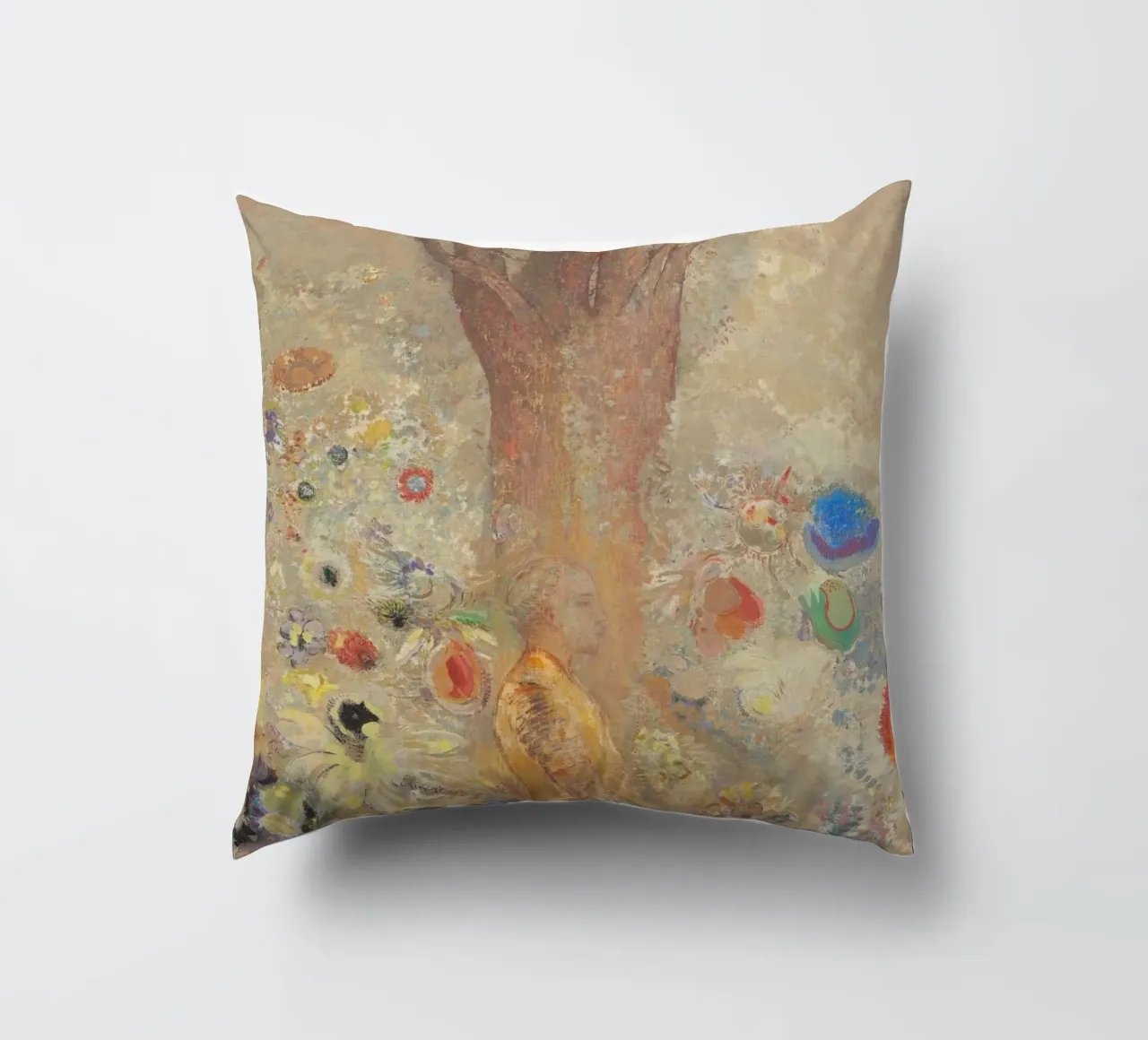 Odilon Redon - Buddha in gioventù cuscino da Timeless Artworks