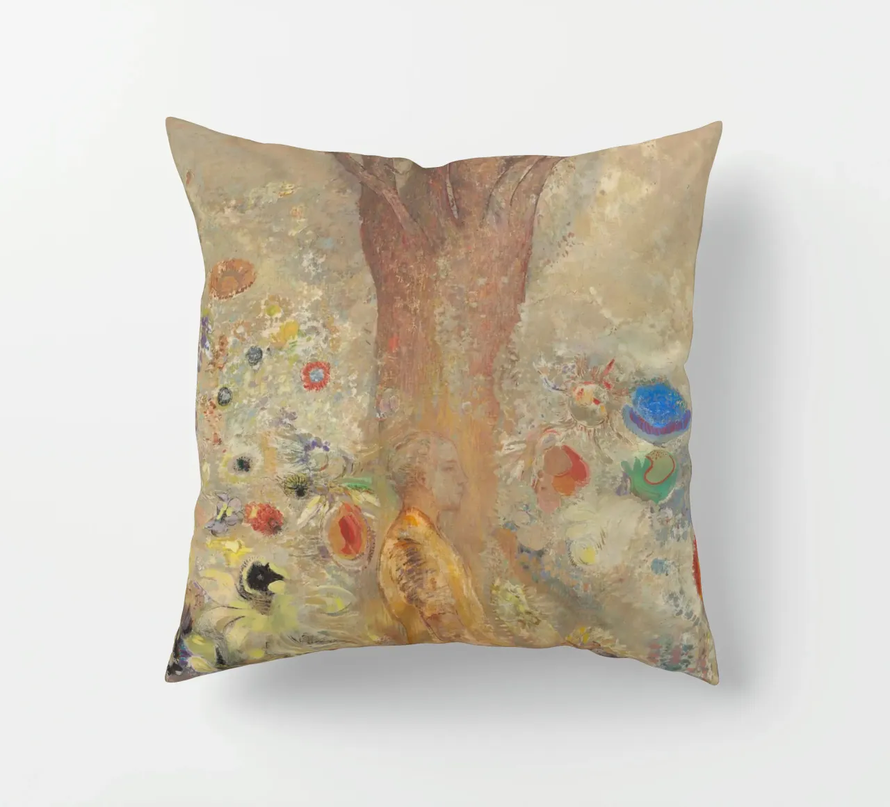 Odilon Redon - Buddha in gioventù cuscino da Timeless Artworks
