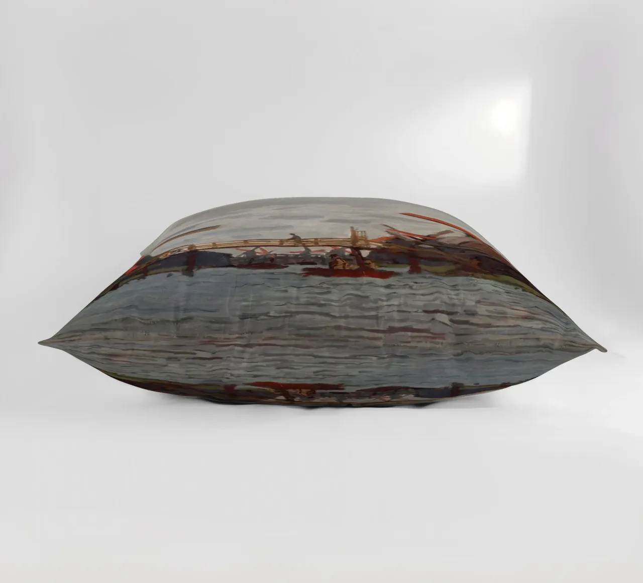 Claude Monet - Mulini a vento vicino a Zaandam cuscino da Timeless Artworks