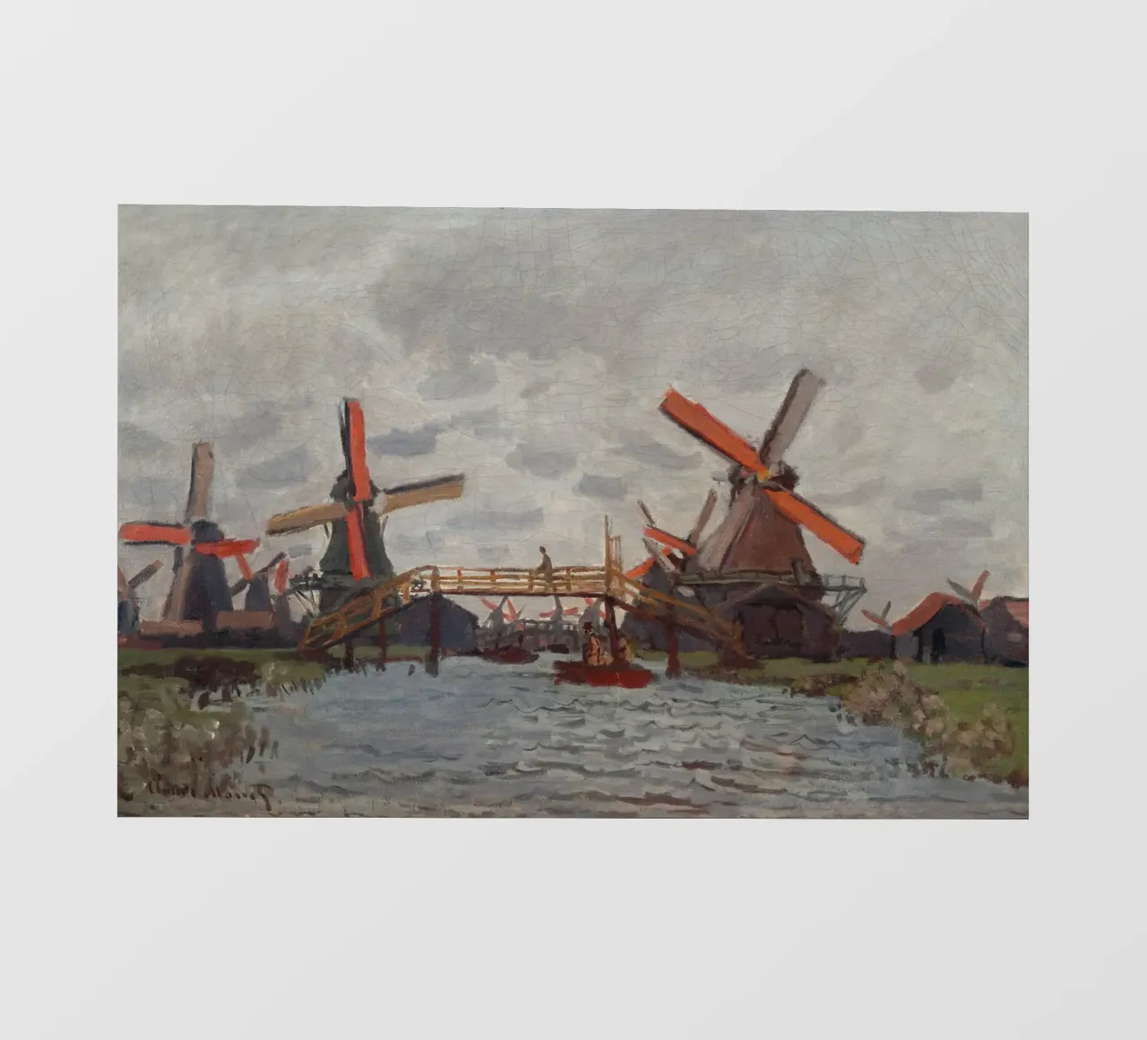 Claude Monet - Mulini a vento vicino a Zaandam pellicola backlit da Timeless Artworks
