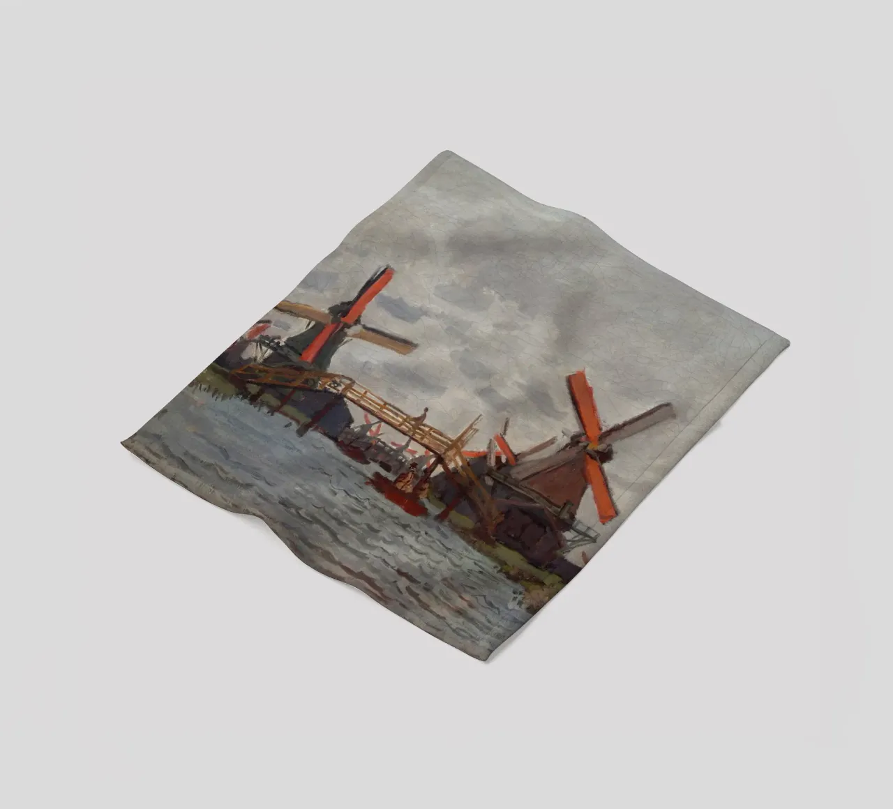 Claude Monet - Mulini a vento vicino a Zaandam coperta in pile da Timeless Artworks