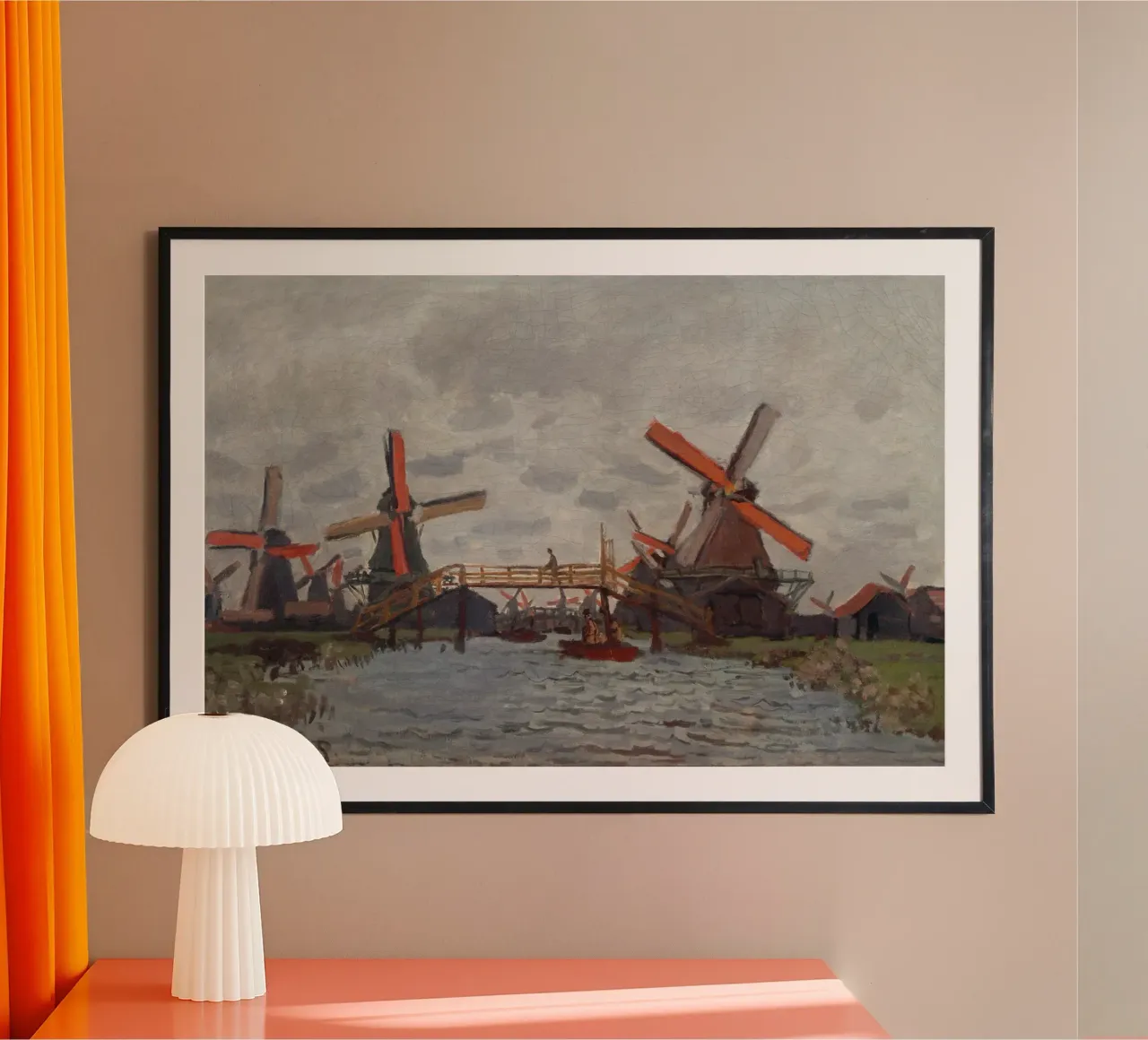 Claude Monet - Mulini a vento vicino a Zaandam carta hahnemühle da Timeless Artworks