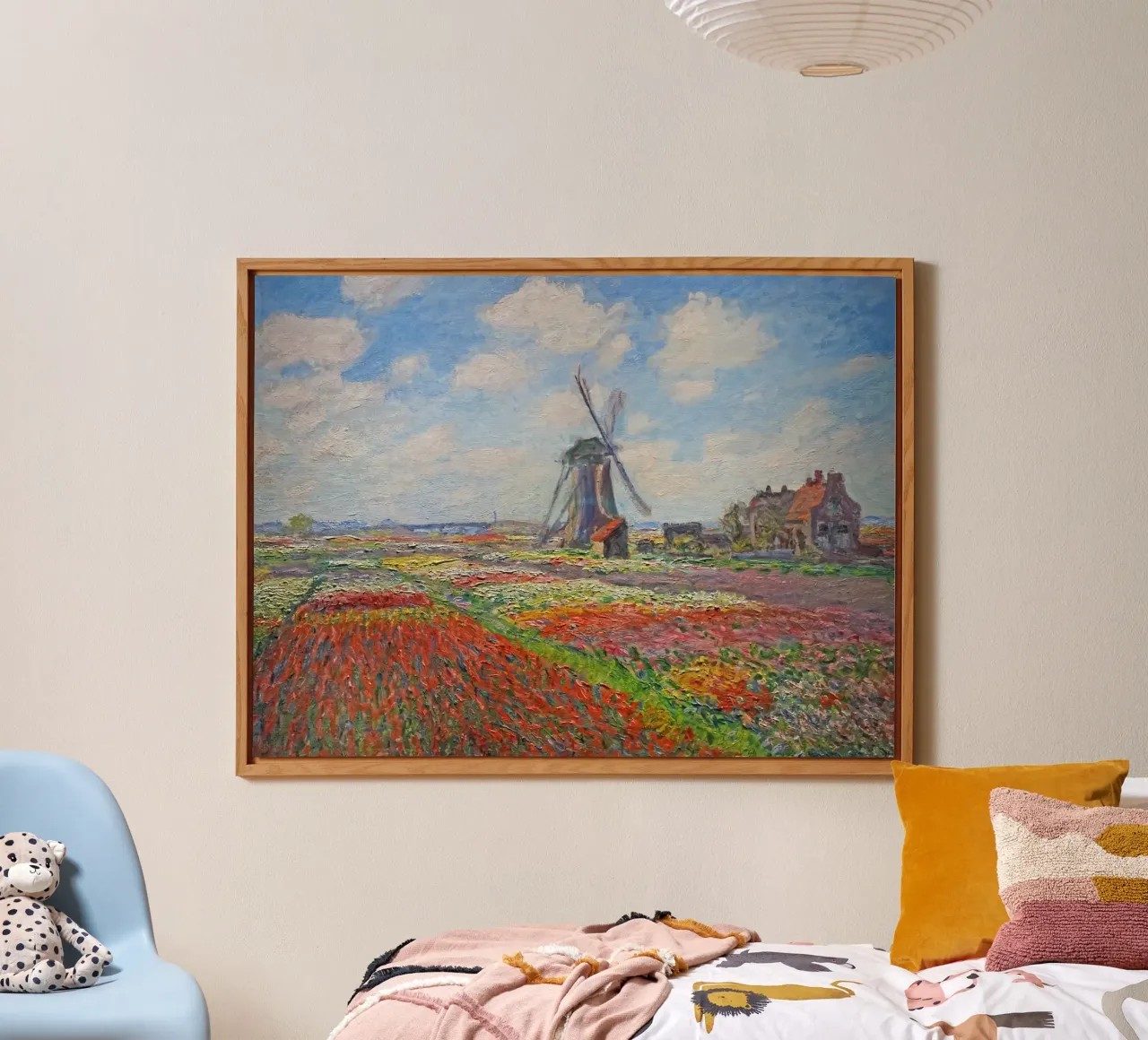 Claude Monet - Fields of Tulip With The Rijnsburg Windmill alu-dibond by Timeless Artworks