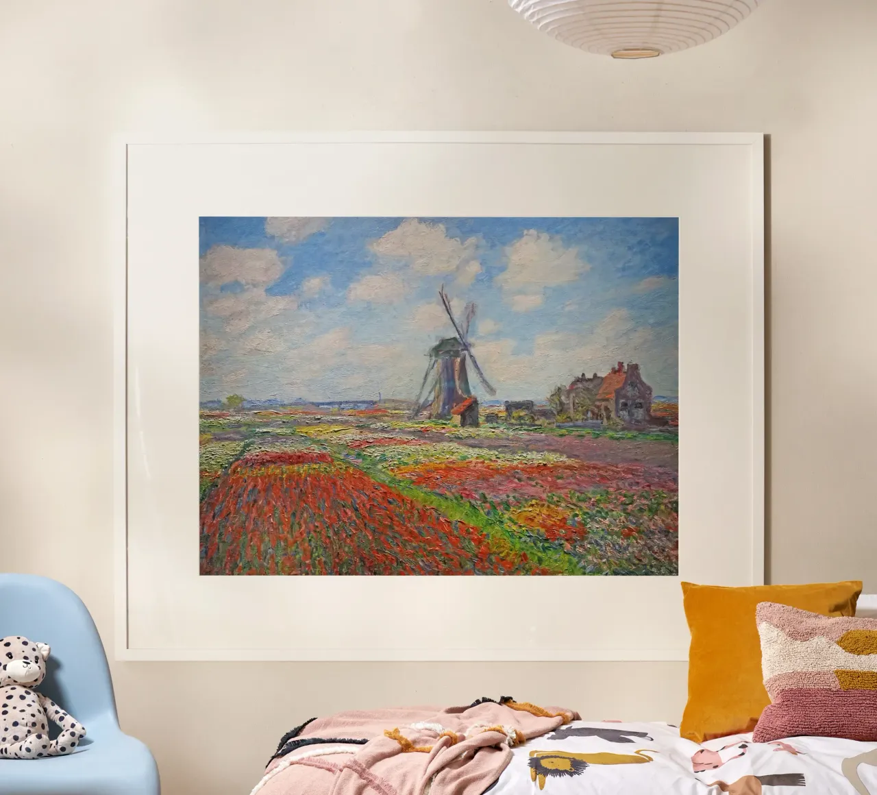 Claude Monet - Champs de tulipes avec le moulin de Rijnsburg poster de Timeless Artworks