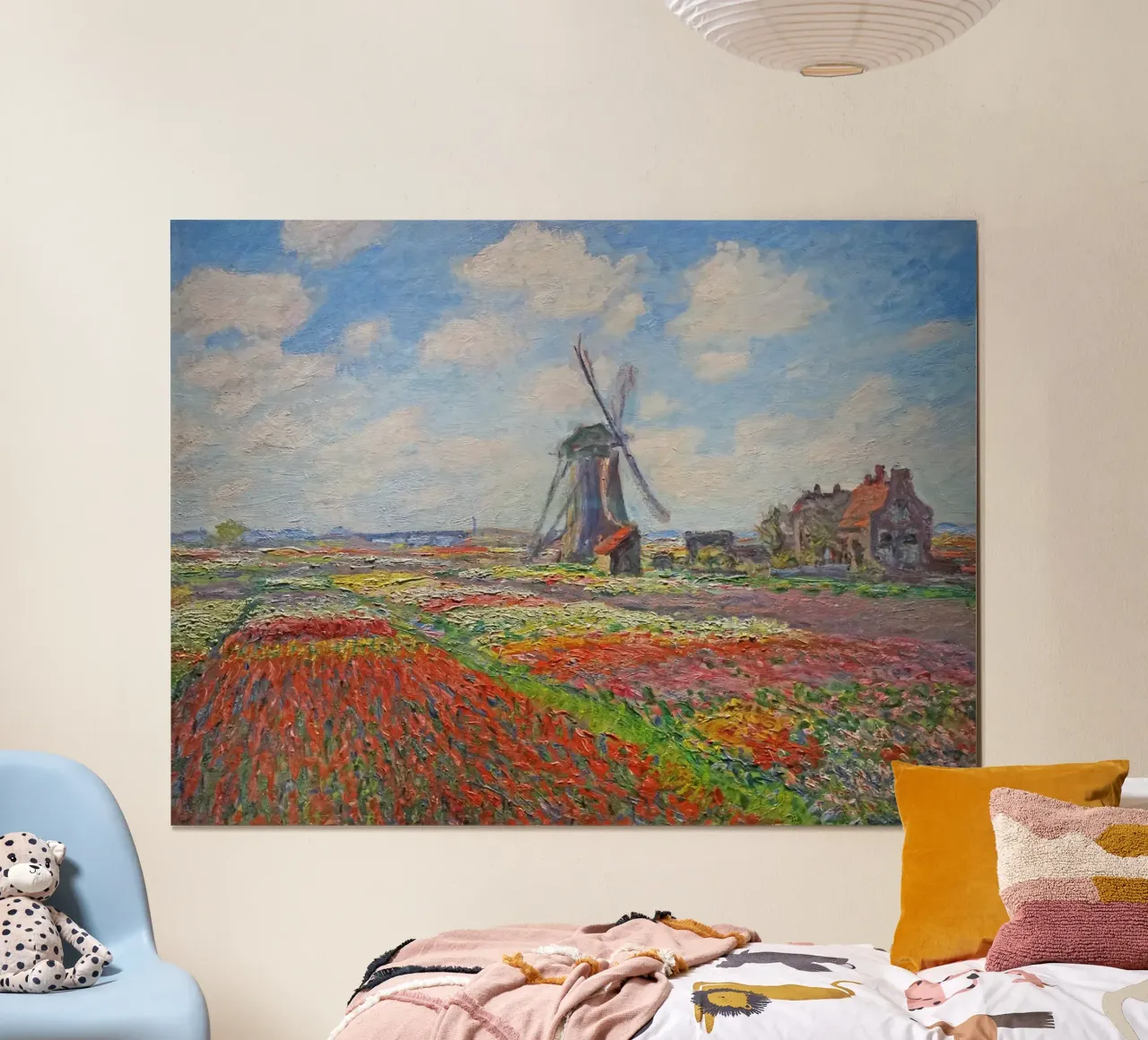 Claude Monet - Champs de tulipes avec le moulin de Rijnsburg poster de Timeless Artworks