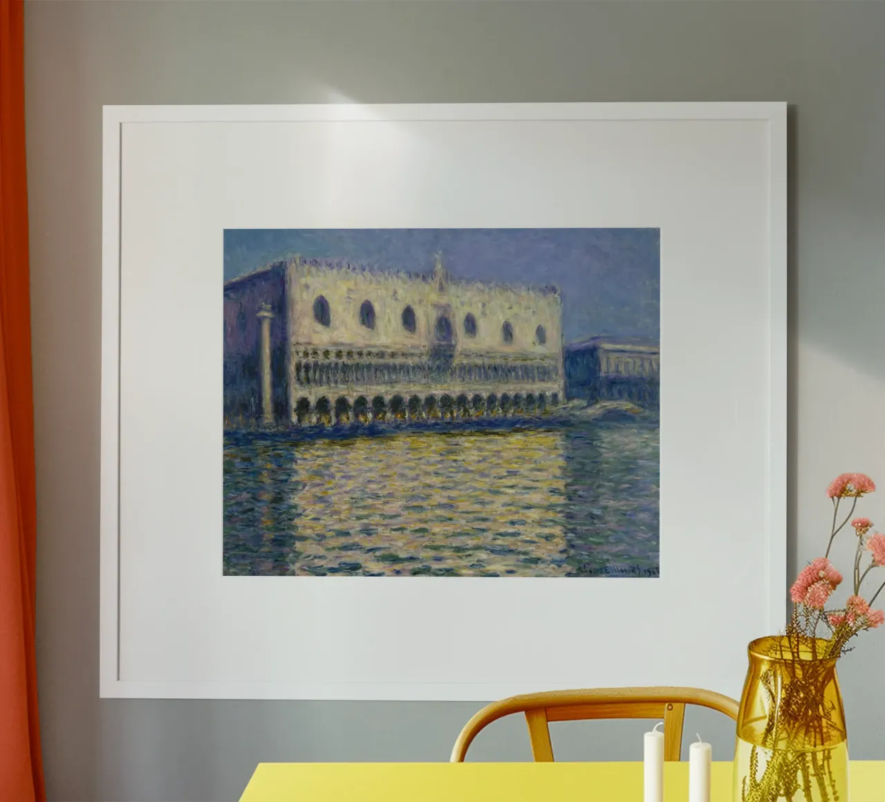 Claude Monet - El Palacio Ducal o Palacio de los Dux poster con marco de plástico de Timeless Artworks