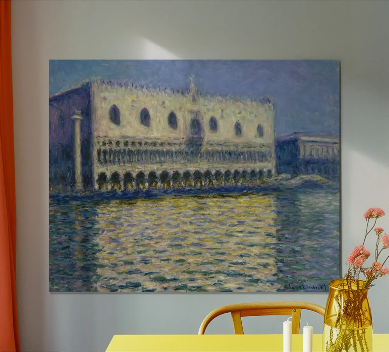 Claude Monet - El Palacio Ducal o Palacio de los Dux poster con marco de plástico de Timeless Artworks