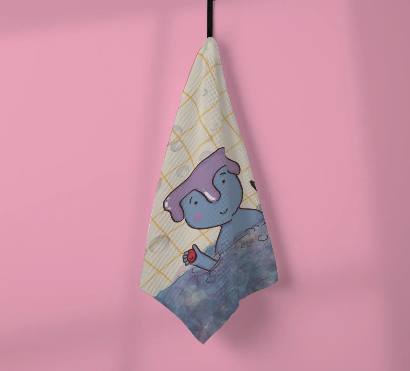 Bath time tea towel by Beeeplan