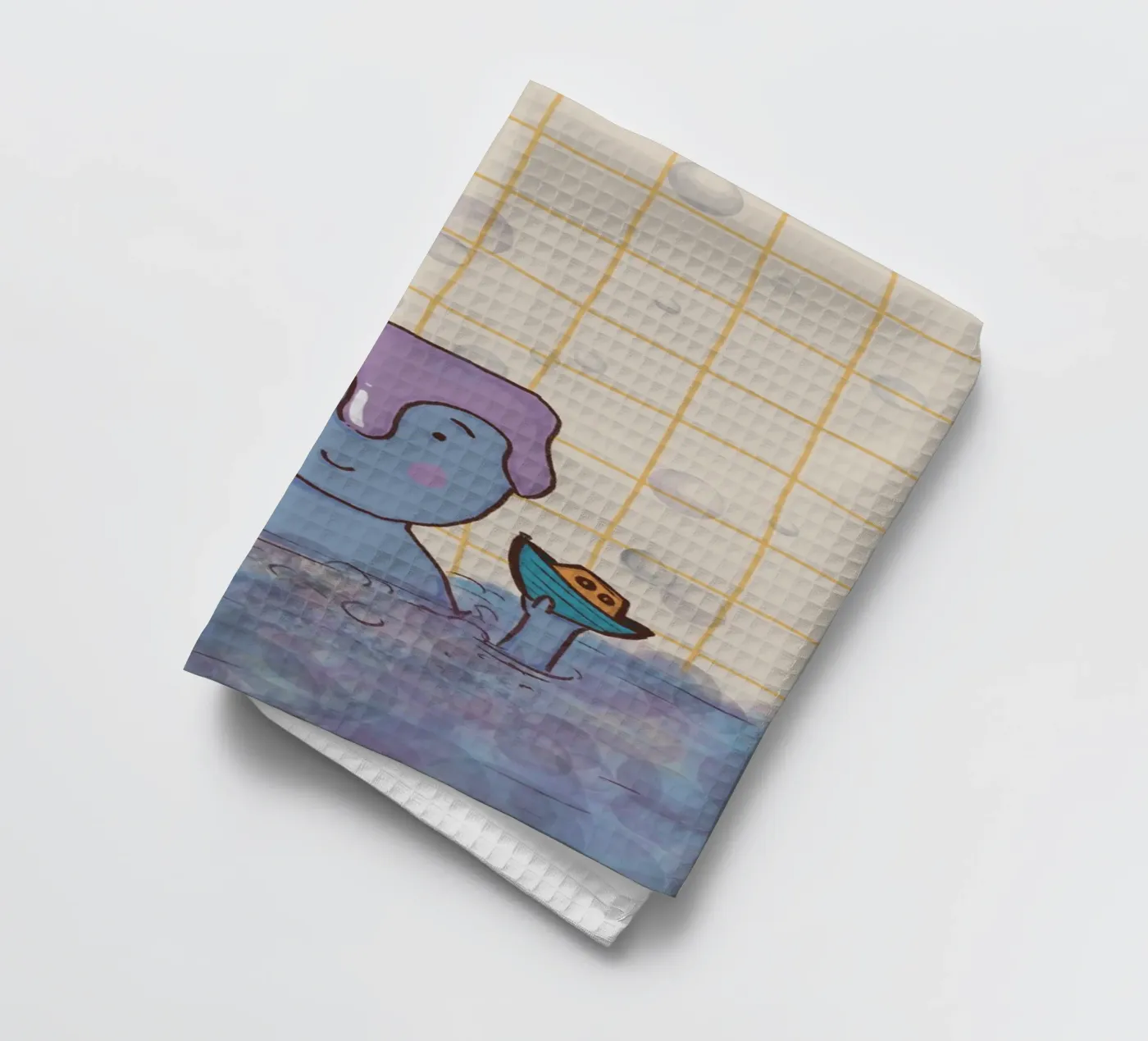 Bath time tea towel by Beeeplan