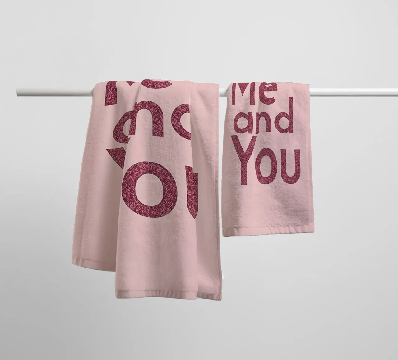 "Ik en jij" liefdesverklaring pastel badhanddoek van Carinaprint