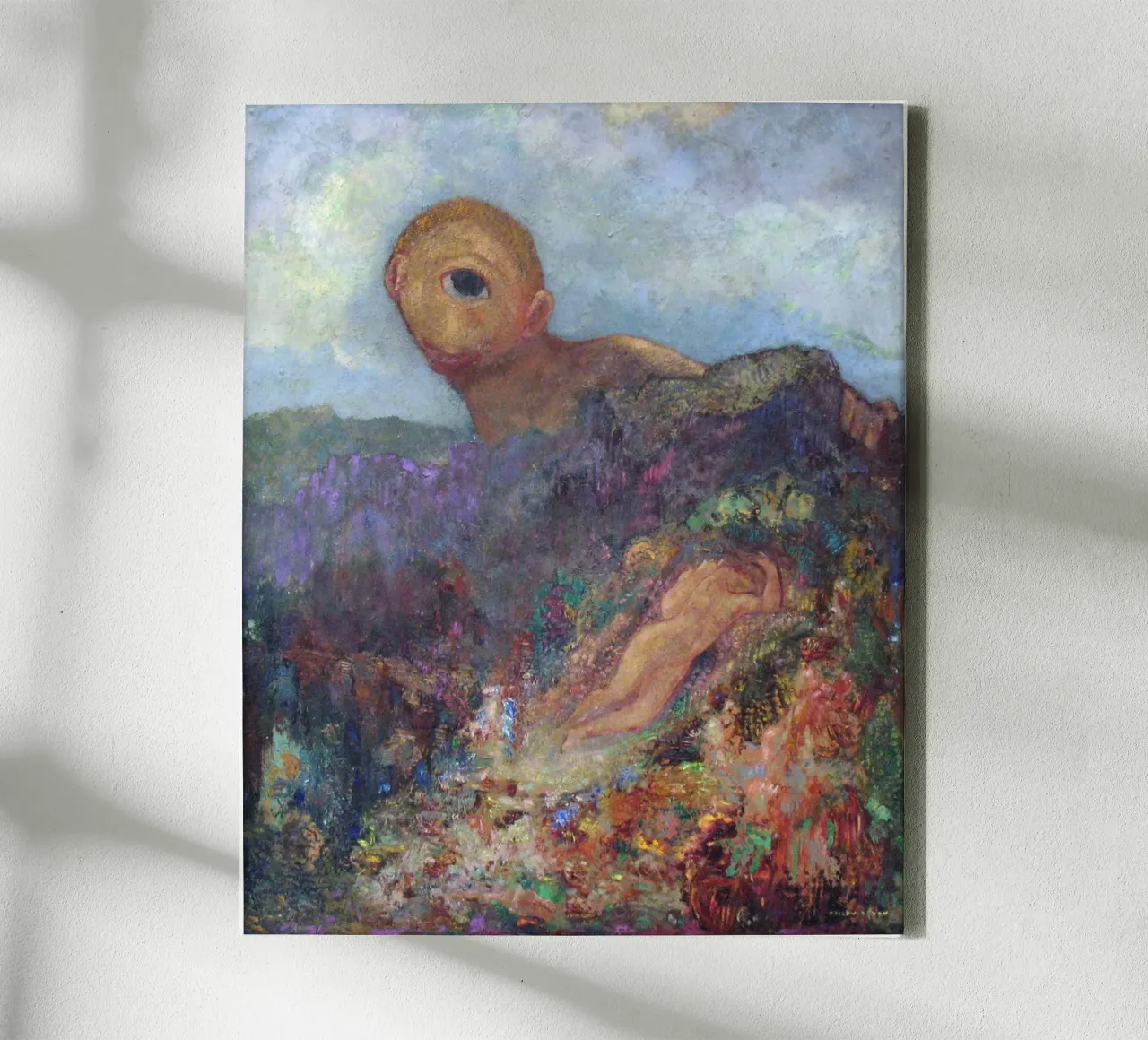 Odilon Redon - De cycloop canvas met Baklijst van Timeless Artworks