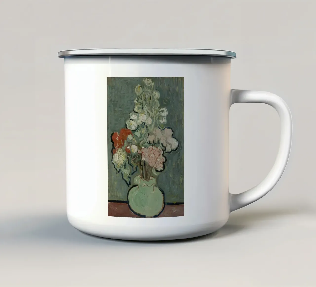 Vincent van Gogh - Vaso di fiori tazza in smalto da Timeless Artworks