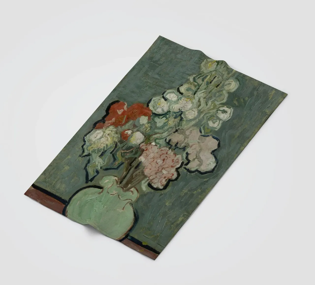 Vincent van Gogh - Vaso di fiori coperta in pile da Timeless Artworks
