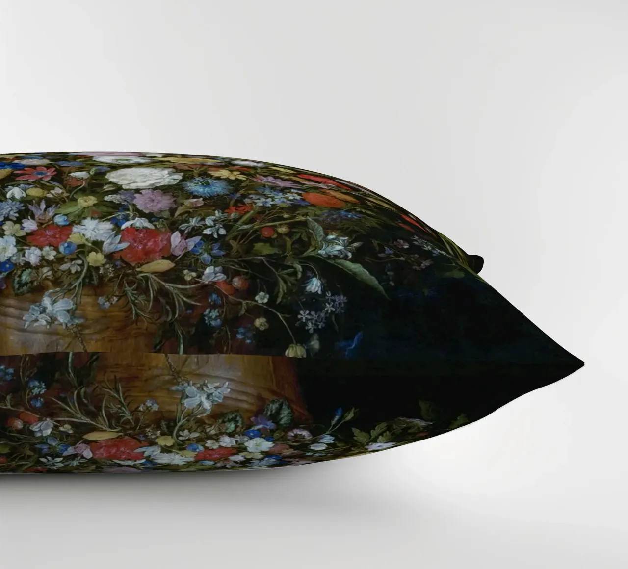 Jan Brueghel il Vecchio - Fiori in un vaso di legno cuscino da Timeless Artworks