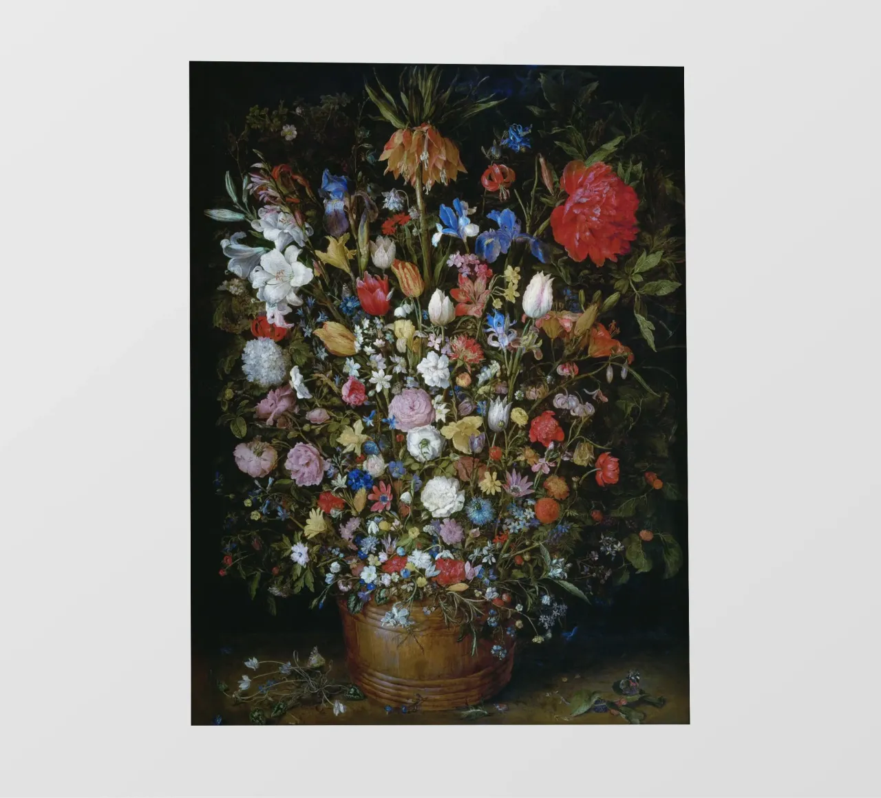 Jan Brueghel il Vecchio - Fiori in un vaso di legno pellicola backlit da Timeless Artworks