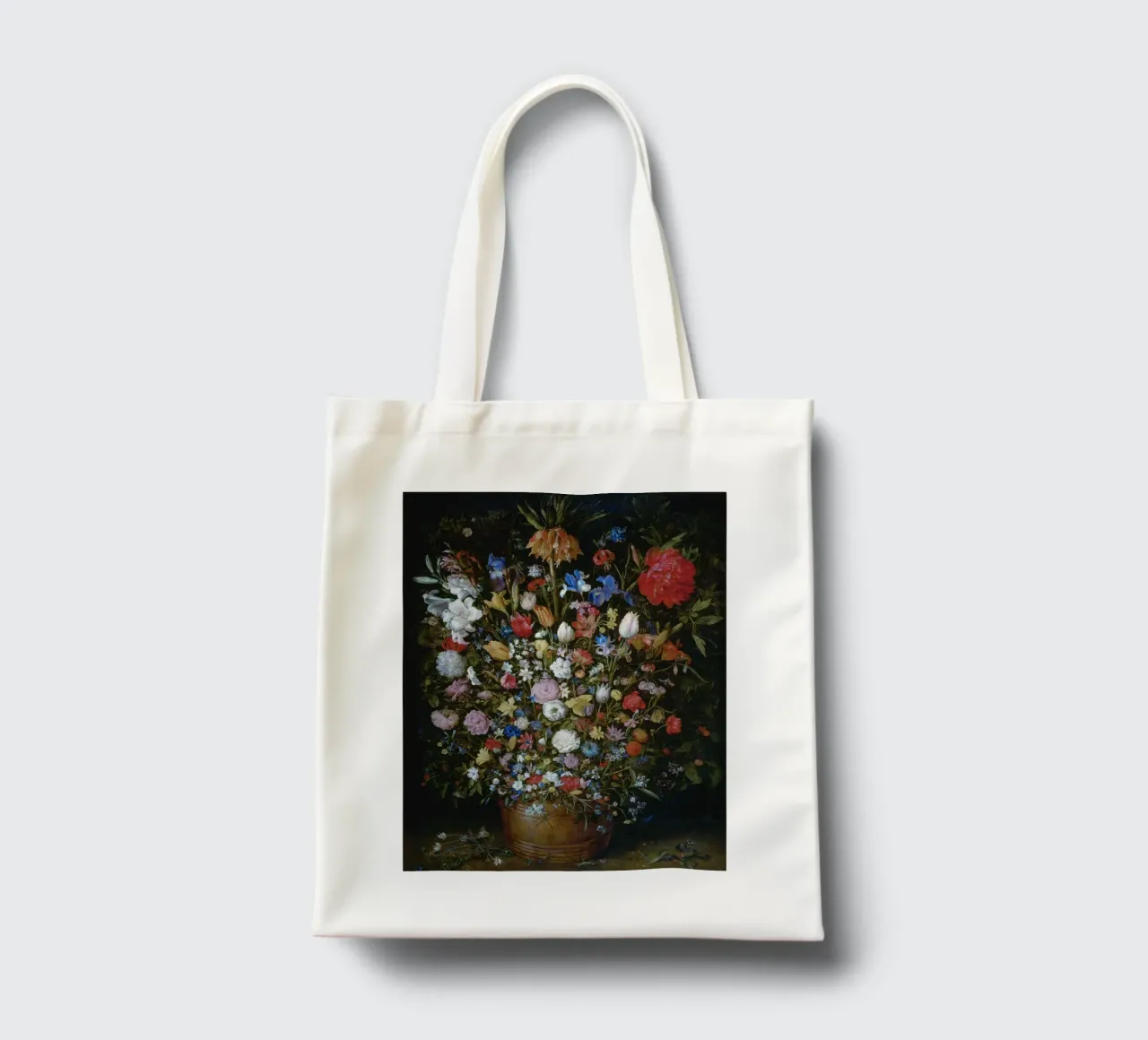 Jan Brueghel il Vecchio - Fiori in un vaso di legno borsa in juta da Timeless Artworks