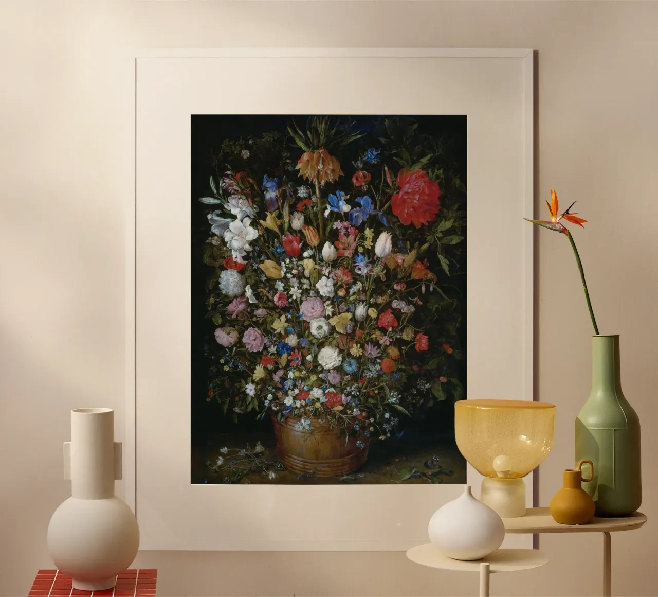 Jan Brueghel il Vecchio - Fiori in un vaso di legno carta hahnemühle da Timeless Artworks