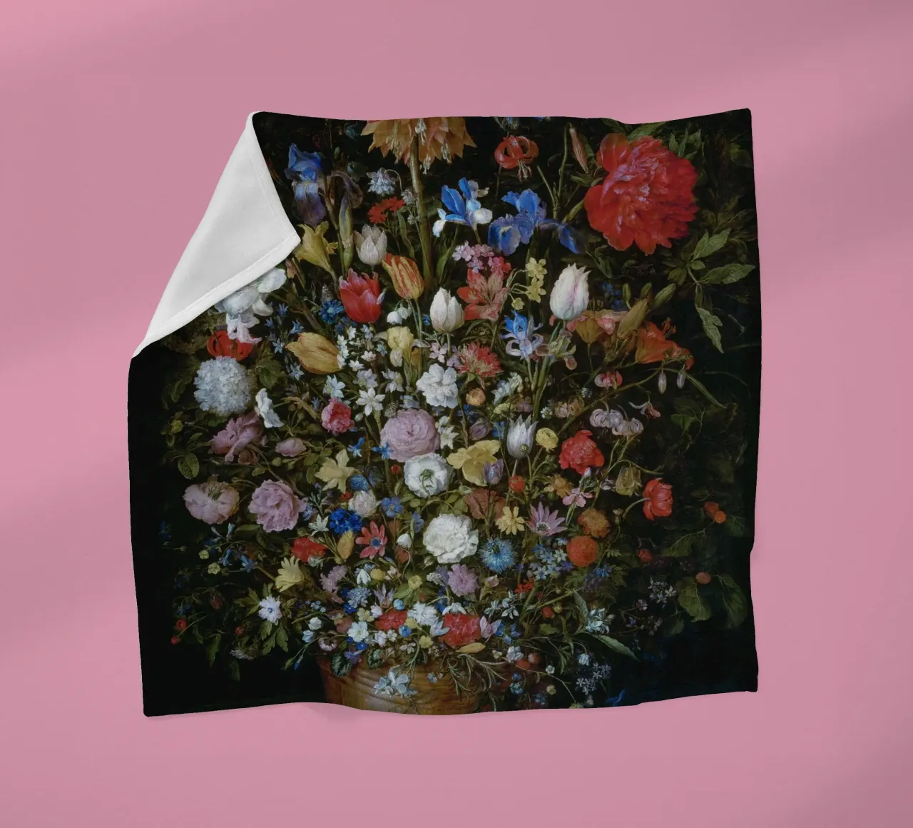 Jan Brueghel il Vecchio - Fiori in un vaso di legno coperta in pile da Timeless Artworks