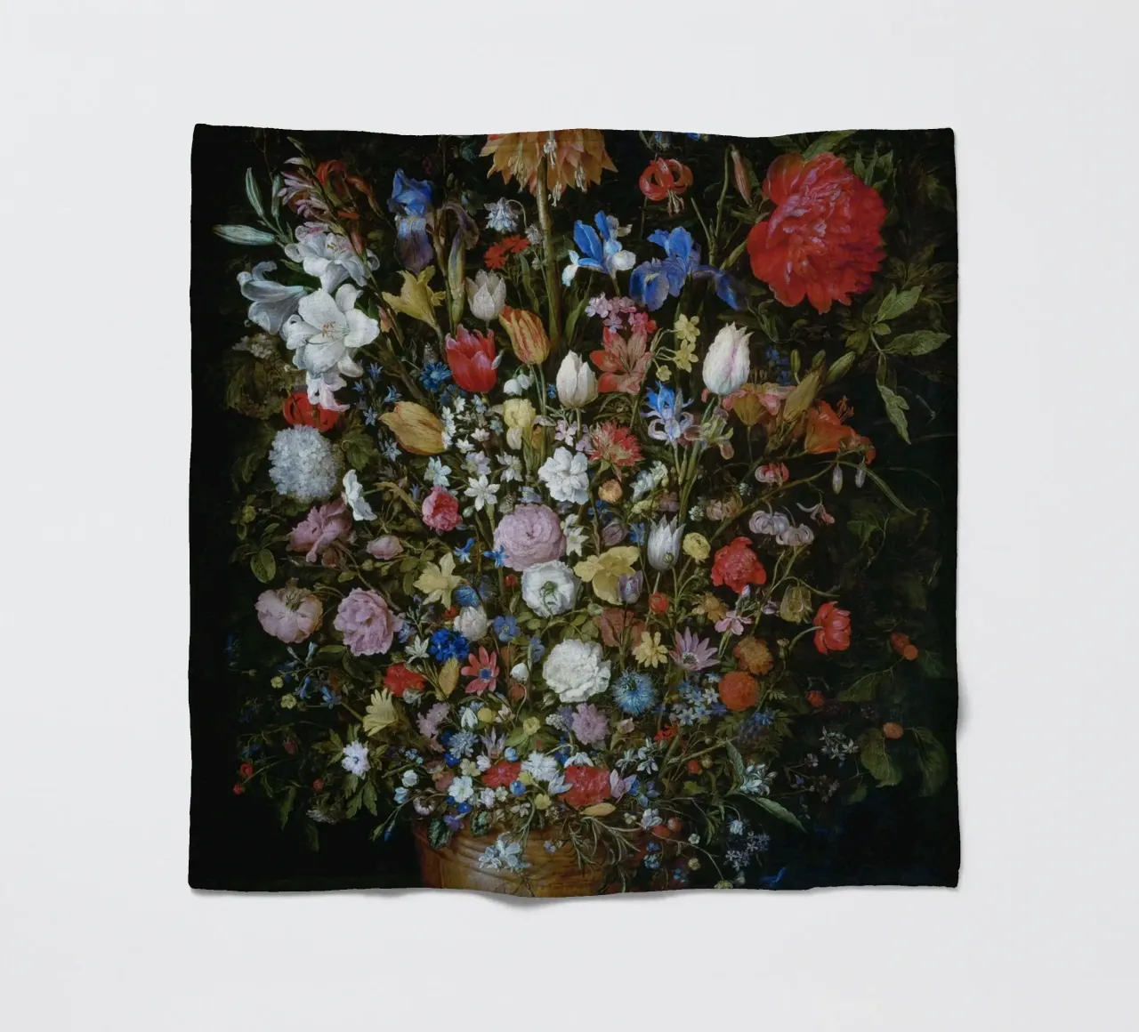 Jan Brueghel il Vecchio - Fiori in un vaso di legno coperta in pile da Timeless Artworks