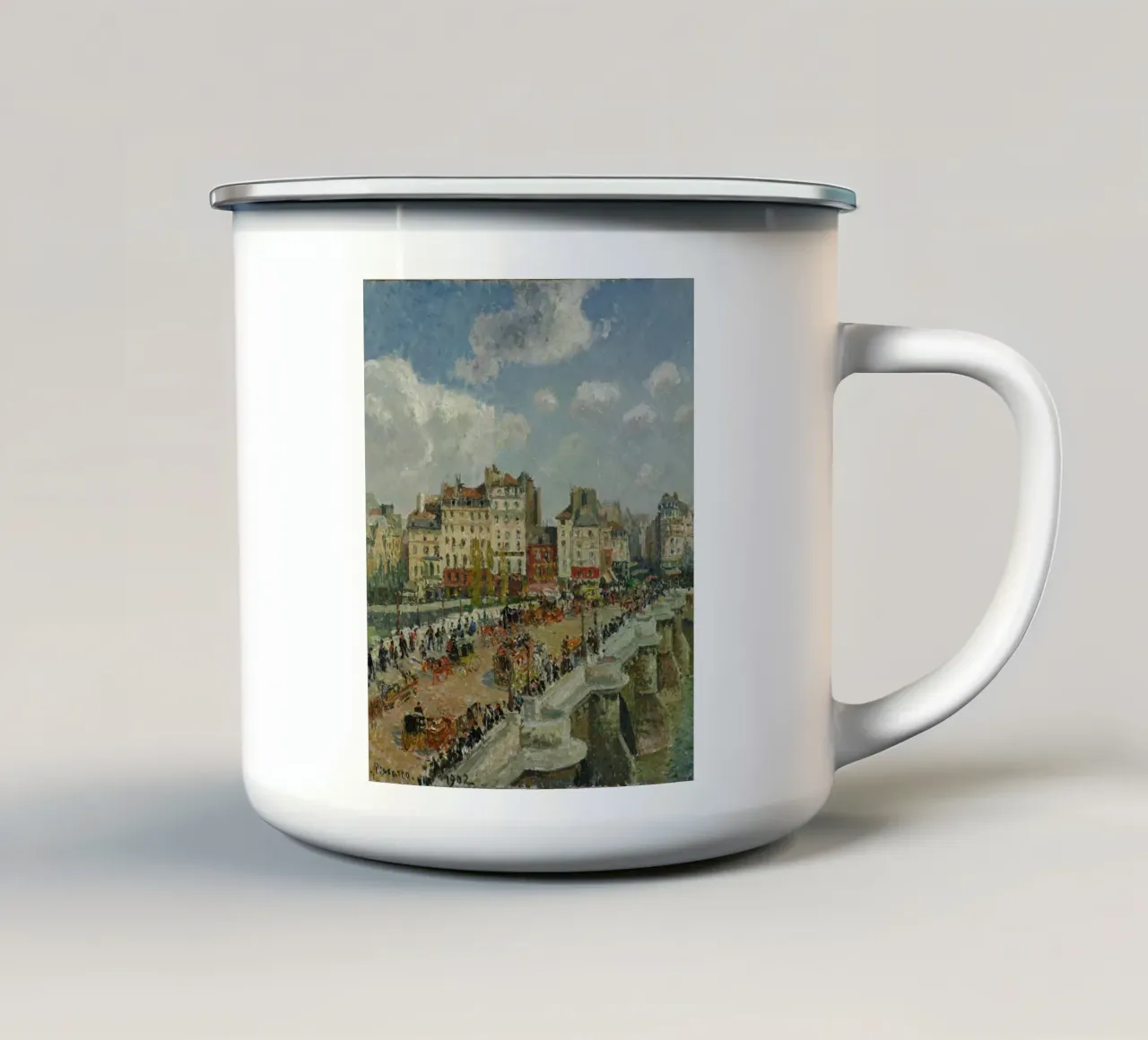 Camille Pissarro - Il Pont-Neuf tazza in smalto da Timeless Artworks