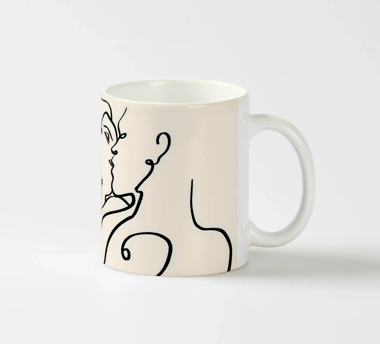 Il Bacio, Nudi Passione Amore Persone Line Art Minimale tazza in ceramica da 83oranges